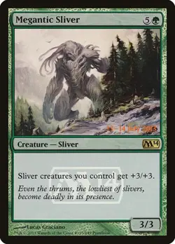 2x Megantic Sliver - Foil Prerelease Promo Magic 2014 MP MTG - Image 1