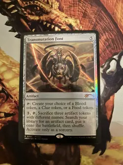 1x Transmutation Font MTG Outlaws of Thunder Junction: The Big Score Foil Promo - Image 1