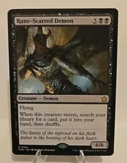 Rune-Scarred Demon MTG Foundations Regular - Image 1