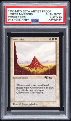 MTG Magic PSA 10 Auto AP Artist Proof Beta Conversion Painted Jesper Myrfors ABU - Image 2