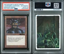 MTG Magic PSA 10 Auto AP Artist Proof Beta Obsianus Golem Painted Jesper Myrfors - Image 1