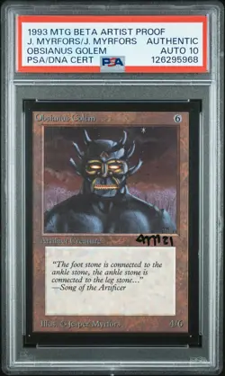 MTG Magic PSA 10 Auto AP Artist Proof Beta Obsianus Golem Painted Jesper Myrfors - Image 2
