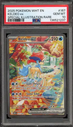 Pokemon Keldeo ex White Flare Special Illustration Rare #167 PSA 10 Gem Mint - Image 1