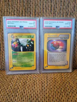 2003 Pokemon Cards Skyridge Beedrill #5 And Fast Ball #124 PSA 10 Vintage - Image 1