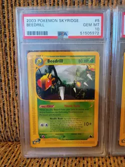 2003 Pokemon Cards Skyridge Beedrill #5 And Fast Ball #124 PSA 10 Vintage - Image 2
