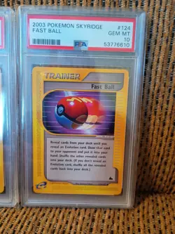 2003 Pokemon Cards Skyridge Beedrill #5 And Fast Ball #124 PSA 10 Vintage - Image 3