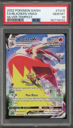 Pokemon Blaziken VMAX Silver Tempest Trainer Gallery Full Art #TG15 PSA 10 - Image 1