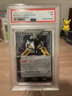 Pokemon Rocket’s Raikou EX Holo Secret Rare 2005 Deoxys PSA 7 - Image 1