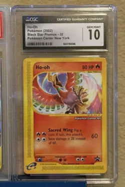 CGC 10 GEM MINT Ho‑Oh #52 Black Star Promo Pokemon Center NY 2002 - Image 1