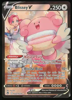 Pokemon TCG Blissey V Holo Ultra Rare Full Art SW&SH Silver Tempest TG22/TG30 NM - Image 1