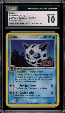 Pokemon Glalie EX Power Keepers Reverse Holo #30 CGC 10 Gem Mint - Image 1