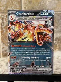 Pokemon TCG ~ Charizard EX Double Rare Full Holo SV: Paldean Fates 054/091 NIM - Image 2