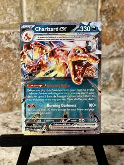 Pokemon TCG ~ Charizard EX Double Rare Full Holo SV: Paldean Fates 054/091 NIM - Image 3