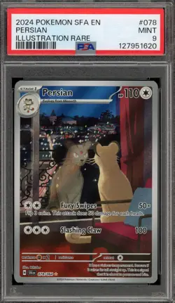 Pokemon Persian Shrouded Fable Illustration Rare #078 PSA 9 Mint - Image 1
