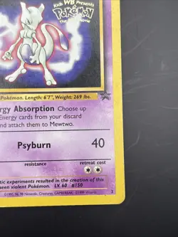 Played Mewtwo - Normal #3 Warner Bros Movie Black Star Promo Pokemon TCG - Image 3