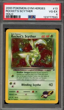 Pokemon Rocket's Scyther Gym Heroes Unlimited Holo Rare #13 PSA 4 - Image 1