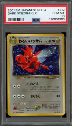 Pokemon Dark Scizor Neo 4 Japanese Holo Rare #212 PSA 10 Gem Mint - Image 1