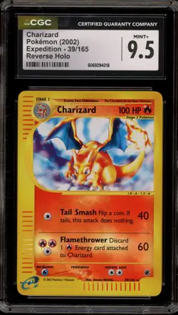 Pokemon Charizard Expedition Reverse Holo Rare #39 CGC 9.5 - Image 1