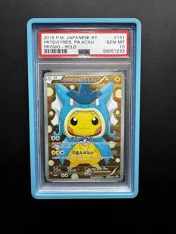 Pokemon Pretend Gyarados Pikachu Poncho Japanese Full Art Promo 151/XY-P PSA 10 - Image 1