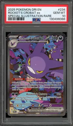 Pokemon Team Rocket's Crobat ex Destined Rivals SIR #234 PSA 10 Gem Mint - Image 1