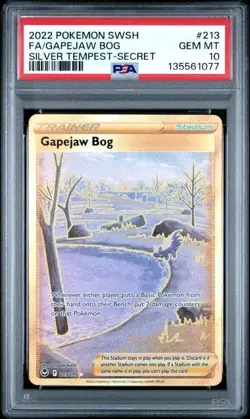 GAPEJAW BOG #213 PSA 10 2022 POKEMON SWORD & SHIELD SILVER TEMPEST SECRET FA - Image 1