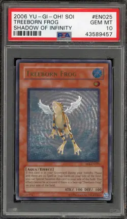 Yu-Gi-Oh! Treeborn Frog Shadow/Infinity Unlimited Ultimate Rare SOI-EN025 PSA 10 - Image 1