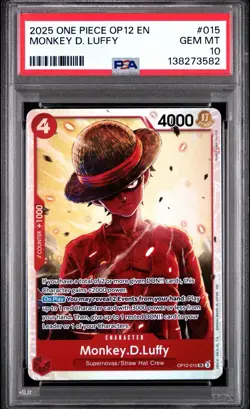 Monkey D. Luffy OP12-015 Legacy of the Master Foil PSA 10 - One Piece - Image 1