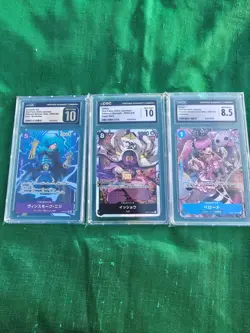One Piece CCG Japanese CGC Mixed Lot of 3. Vinsmoke Niji, Isshou, & Perona - Image 1
