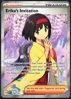 Pokemon Card- Erika's Invitation SV: Scarlet & Violet 151 #196/165 - Image 1