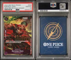 PSA 10 2024 One Piece Promo Roronoa Zoro OP06 Pre-Release Winner P-045 - Image 2