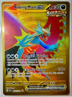 Roaring Moon ex 262/182 SV04: Paradox Rift Gold Secret Rare Holo Pokemon Card - Image 1