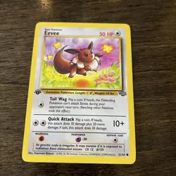 Eevee Jungle 51/64 1st Edition Common Pokemon Card LP/NM - Image 1