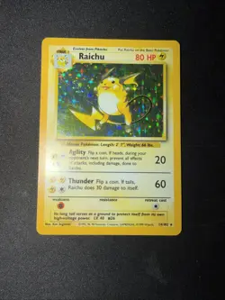 Pokemon TCG Cards Raichu 14/102 Base Set Holo Rare - Image 1
