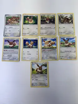 Pokemon Eevee Lot Of 9 Cards LP/MP English Sun & Moon Sword & Shield Xy - Image 1
