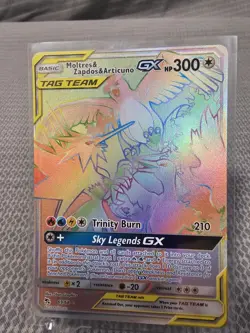 Moltres & Zapdos & Articuno GX Secret Rare 69/68 Hidden Fates Holo Pokemon Card - Image 1