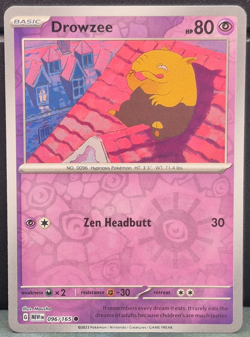 Drowzee 096/165 Reverse Holo Pokemon Scarlet & Violet 151 Near Mint Card Game - Image 1