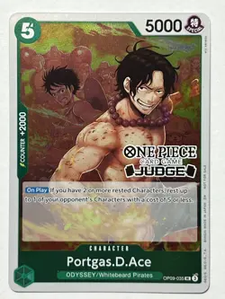 Portgas.D.Ace Judge Pack Vol. 6 One Piece Foil Stamped Promotion Card OP09-035 - Image 3