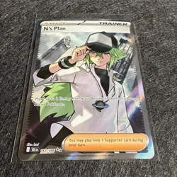 Pokemon N's Plan Full Art Holo Sv Black Bolt 163/086 English TCG Card - Image 2