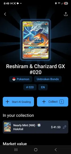 Reshiram & Charizard GX 20/214 Unbroken Bonds Ultra Rare Holo Pokemon Card NM - Image 5