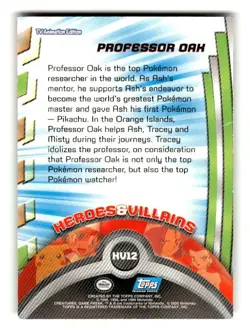2000 Topps Pokemon Trading Card HV12 Professor Oak - Image 2