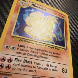 Pokemon TCG Ninetales Base Set Holo Card 12/102 Unlimited Rare, LP/NM Condition - Image 2