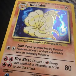 Pokemon TCG Ninetales Base Set Holo Card 12/102 Unlimited Rare, LP/NM Condition - Image 3