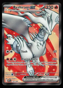 Reshiram ex 158/086 Ultra Rare White Flare Pokemon Card - Image 1