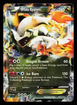 White Kyurem EX 103/149 Ultra Rare Boundaries Crossed Pokemon Card - Image 1