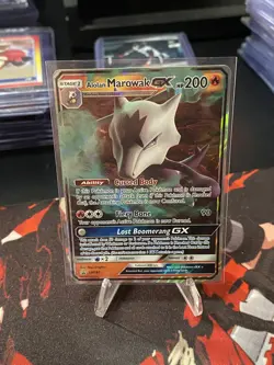 Pokemon TCG Alolan Marowak GX Black Star Promo Rare Holo Card SM187 - Image 1
