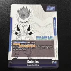 Gotenks SB02-017 Gold Leader Manga Booster 02 Dragon Ball Card English - Image 2