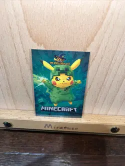 POKEMON PIKACHU COSPLAY! -* MINECRAFT - NO. 17 * BOX HIT* TEXTURED CARD - Image 1