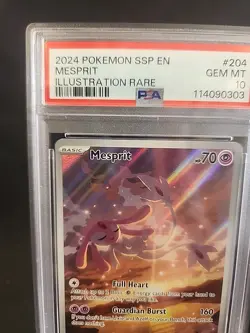 2024 POKEMON SV SURGING SPARKS SSP EN #204/191 MESPRIT ILLUSTRATION RARE PSA 10 - Image 2