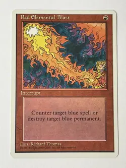 MTG Red Elemental Blast 4th Fourth Edition Common Magic The Gathering LP/NM - Image 1