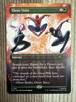 Three Visits 1991 NON Foil - Spider-Man Marvel Secret Lair - Magic - MTG- NM - Image 1